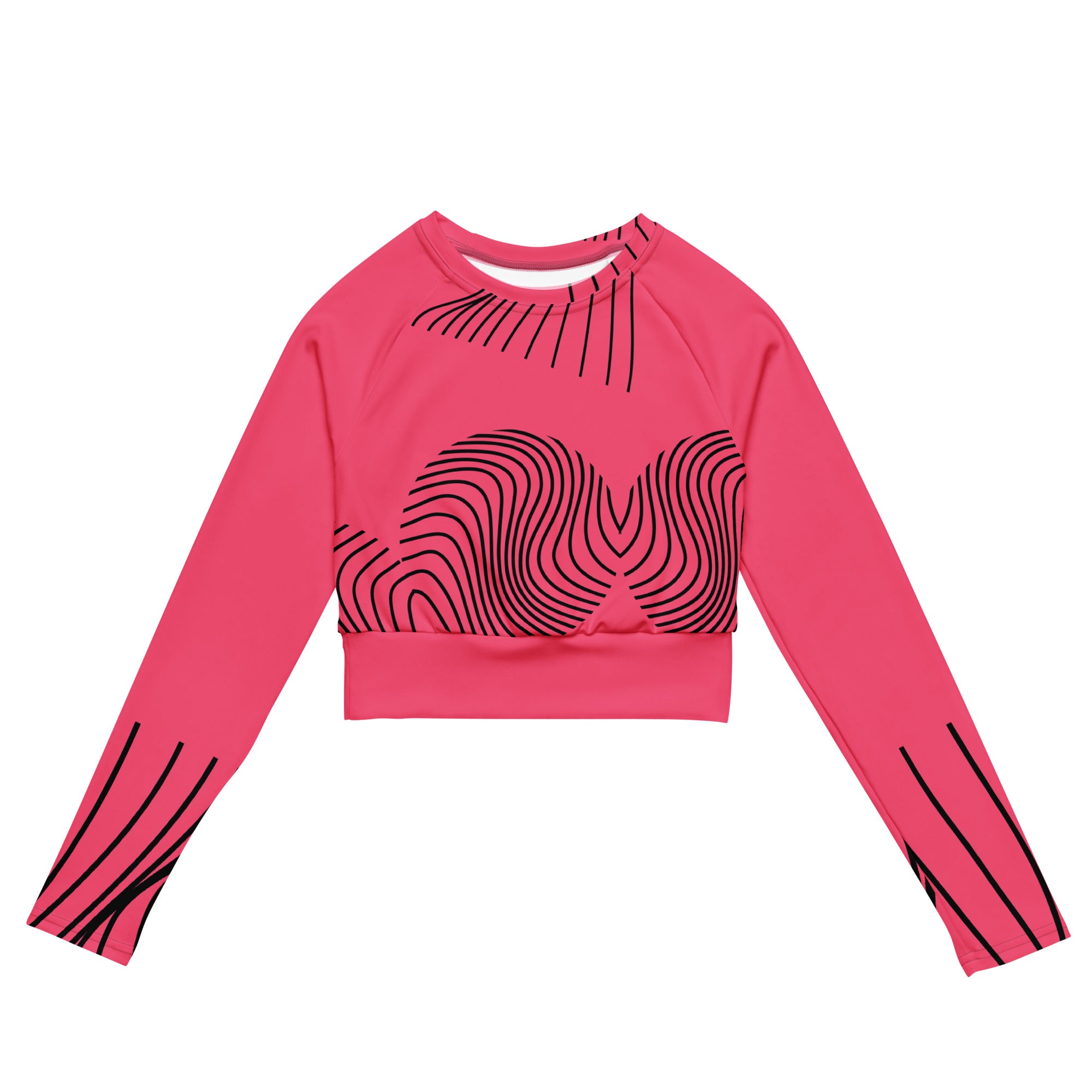 Long-sleeve crop top- activewear and streetwear. Women's gym or fitness top. WickedYo